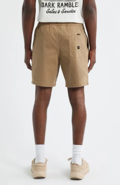 Roark Made To Fade Stretch Cotton Drawstring Shorts In Brown