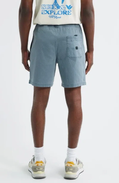 Roark Made To Fade Stretch Cotton Drawstring Shorts In Blue
