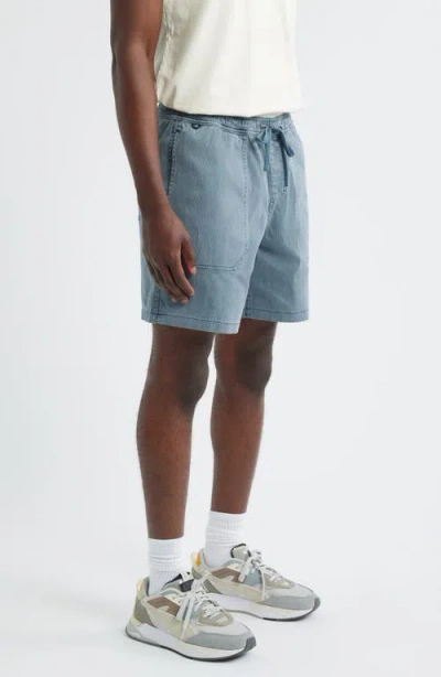 Roark Made To Fade Stretch Cotton Drawstring Shorts In Blue