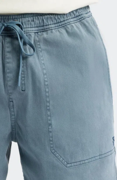 Roark Made To Fade Stretch Cotton Drawstring Shorts In Blue