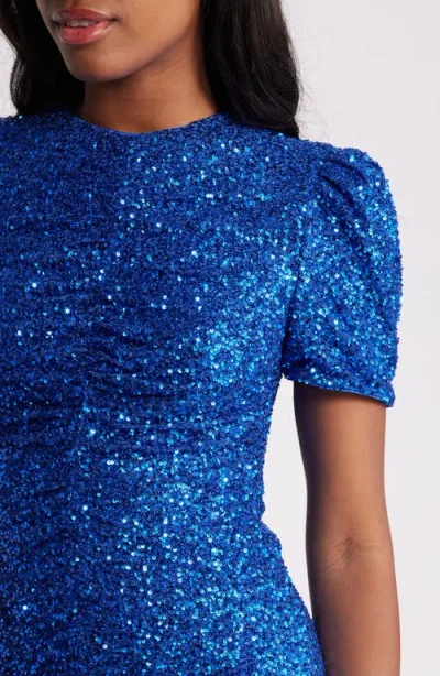 Dress The Population Chandler Sequin Short Sleeve Ruched Minidress