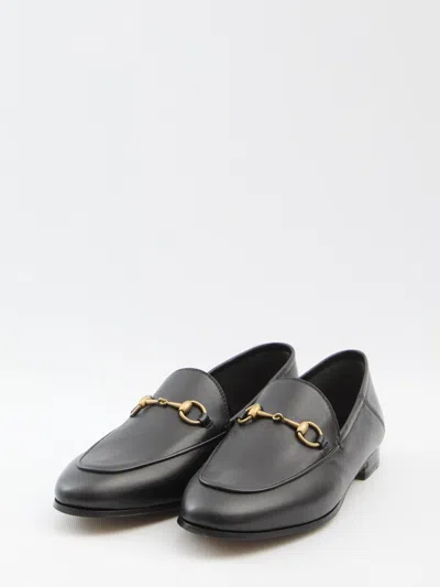 Gucci Black Brixton Horsebit Leather Loafers In Black