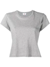 Re/done Cropped Hanes Boxy Fit 'perfect' T In Grey