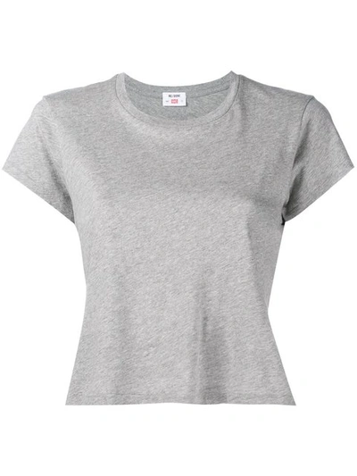 Re/done Cropped Hanes Boxy Fit 'perfect' T In Grey