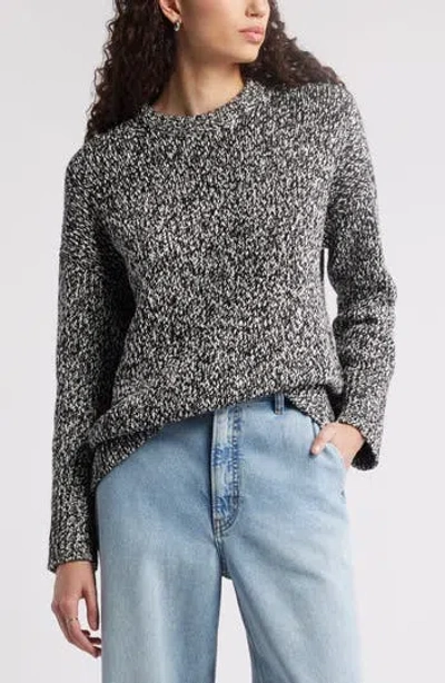 Nordstrom Marled Cotton & Wool Crewneck Sweater