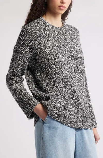 Nordstrom Marled Cotton & Wool Crewneck Sweater