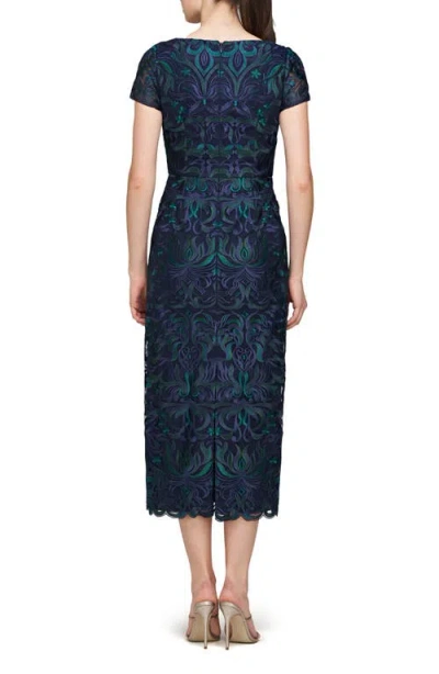 Js Collections Fallon Embroidered Column Cocktail Dress