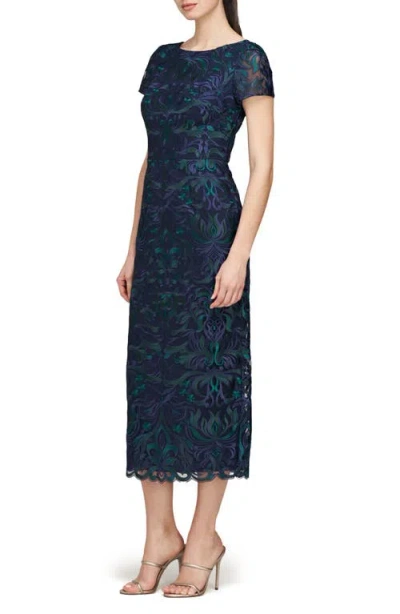 Js Collections Fallon Embroidered Column Cocktail Dress