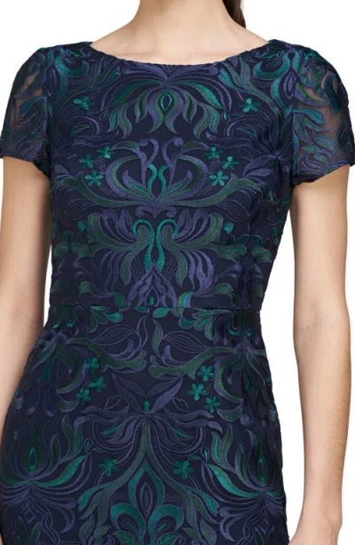 Js Collections Fallon Embroidered Column Cocktail Dress