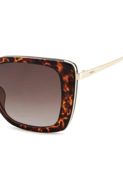 Fossil 54mm Gradient Square Sunglasses In Brown