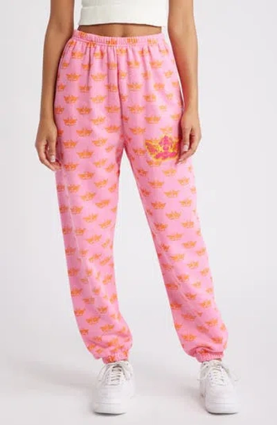 Boys Lie Not Your Puppy Kimmy Cotton Blend Sweatpants In Pink