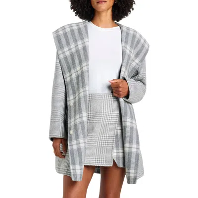 Splendid Elliott Plaid Reversible Hooded Wool Blend Coat