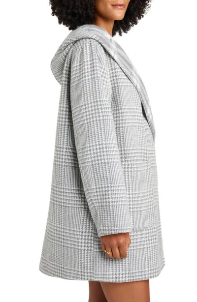 Splendid Elliott Plaid Reversible Hooded Wool Blend Coat