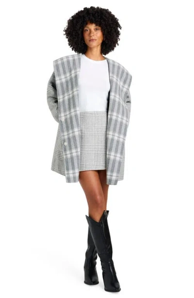 Splendid Elliott Plaid Reversible Hooded Wool Blend Coat