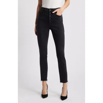 Good American Good Waist Raw Hem Crop Jeans