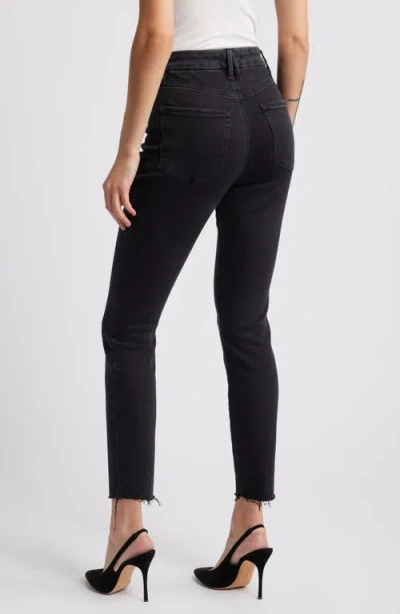 Good American Good Waist Raw Hem Crop Jeans