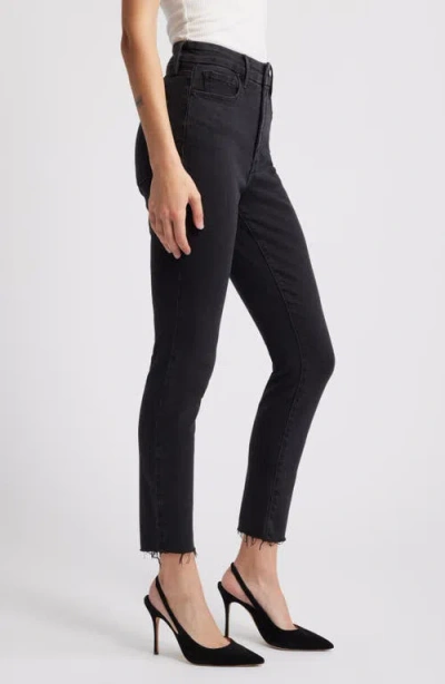 Good American Good Waist Raw Hem Crop Jeans
