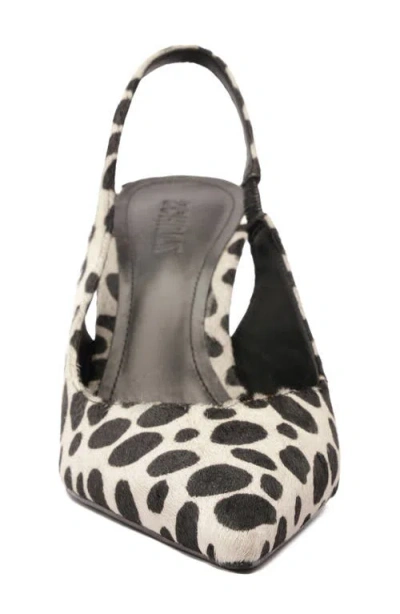 Schutz Lexi Wild Genuine Calf Hair Slingback Pointed Toe Pump In Animal Print