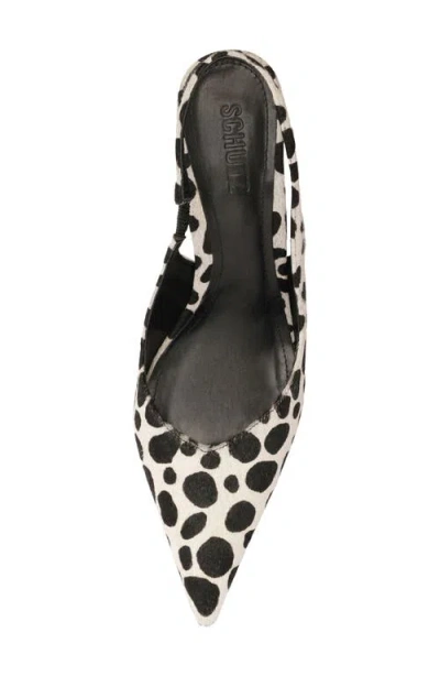 Schutz Lexi Wild Genuine Calf Hair Slingback Pointed Toe Pump In Animal Print