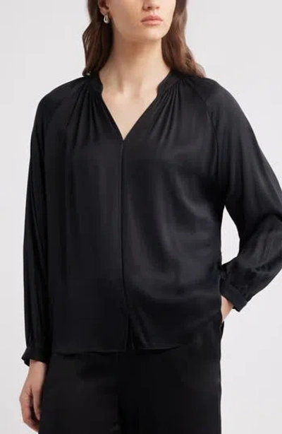 Nordstrom Shirred Satin Button-up Shirt