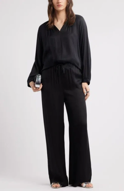Nordstrom Shirred Satin Button-up Shirt