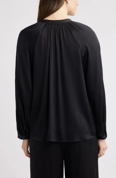 Nordstrom Shirred Satin Button-up Shirt