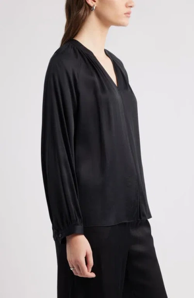 Nordstrom Shirred Satin Button-up Shirt