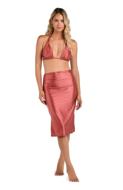 La Blanca Shirred Skirt With Side Slits