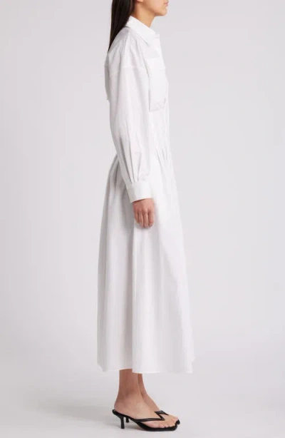 Frame Nipped Long Sleeve Twill Maxi Dress