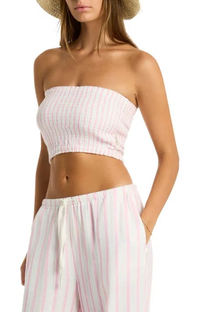 Sea Level Amalfi Beach Bandeau Cotton Cover-up Crop Top