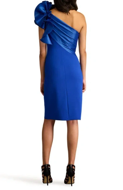 Tadashi Shoji Textured Crepe And Taffeta One Shoulder Dress