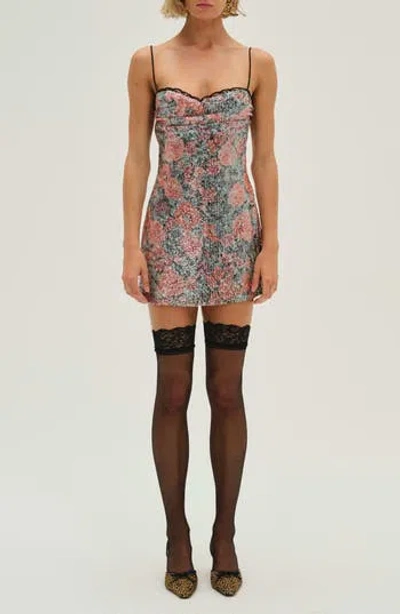 For Love & Lemons Ladonna Sequin Floral Minidress In Multi