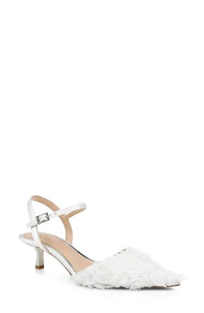 Jewel Badgley Mischka Selene Pointed Toe Pump In White
