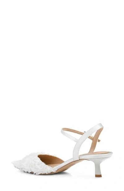 Jewel Badgley Mischka Selene Pointed Toe Pump In White