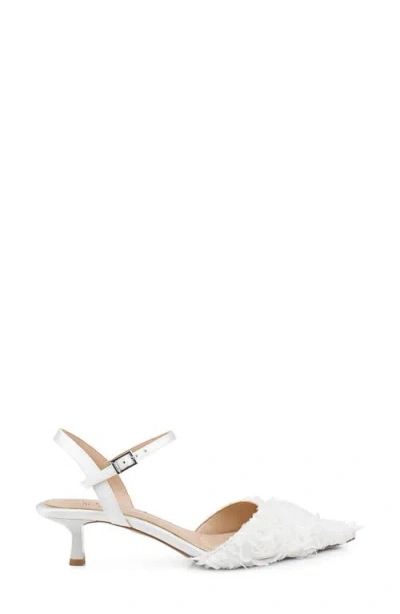 Jewel Badgley Mischka Selene Pointed Toe Pump In White