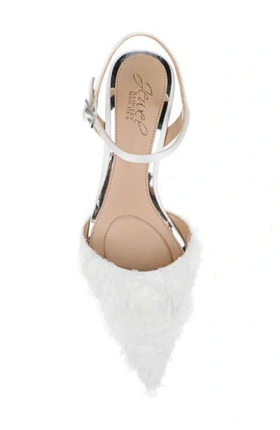 Jewel Badgley Mischka Selene Pointed Toe Pump In White