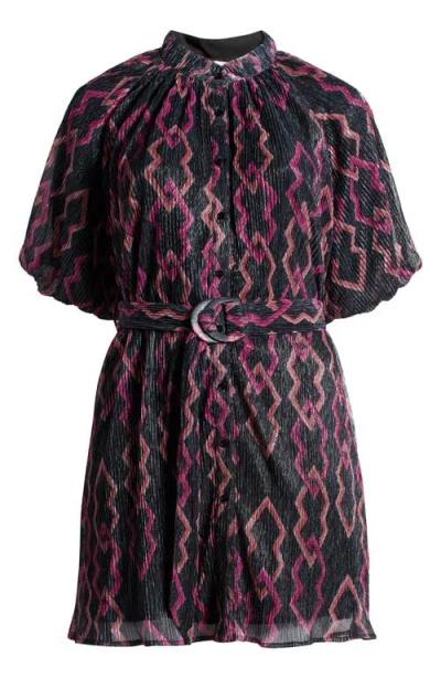 Ciebon Aniston Plissé Belted Minidress