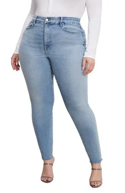Good American Softtech Good Waist Raw Hem High Waist Skinny Jeans