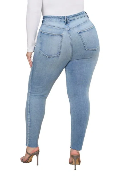 Good American Softtech Good Waist Raw Hem High Waist Skinny Jeans