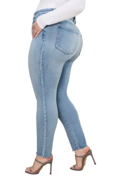 Good American Softtech Good Waist Raw Hem High Waist Skinny Jeans