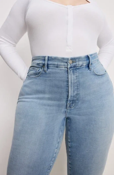 Good American Softtech Good Waist Raw Hem High Waist Skinny Jeans