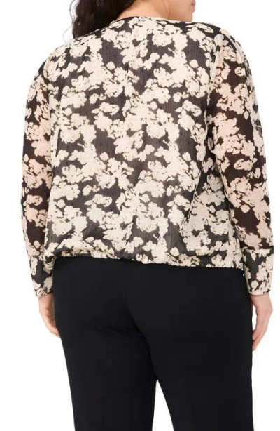 Vince Camuto Bead Detail Floral Wrap Front Chiffon Top