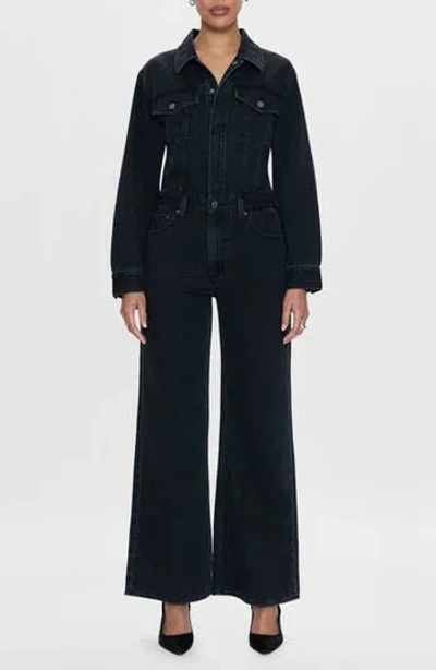 Pistola Cannon Long Sleeve Wide Leg Denim Jumpsuit