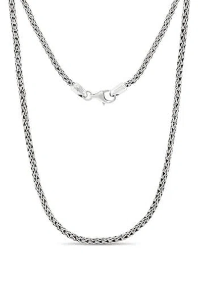 Devata Gender Inclusive Sterling Silver Dragon Bone Round 2.5mm Chain Necklace In Metallic