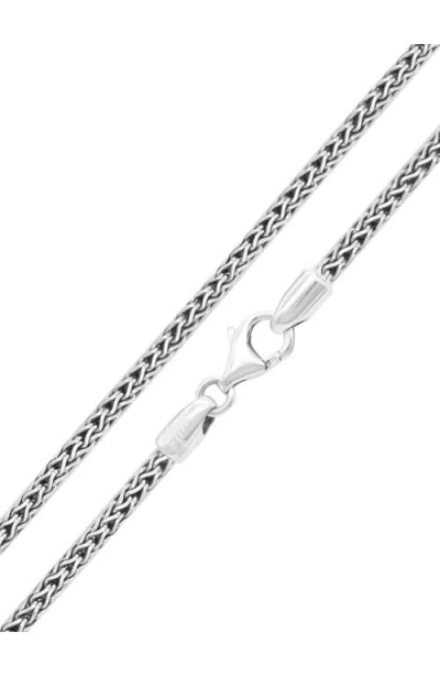 Devata Gender Inclusive Sterling Silver Dragon Bone Round 2.5mm Chain Necklace In Metallic