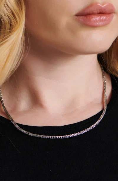 Devata Gender Inclusive Sterling Silver Dragon Bone Round 2.5mm Chain Necklace In Metallic