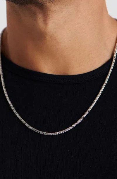 Devata Gender Inclusive Sterling Silver Dragon Bone Round 2.5mm Chain Necklace In Metallic