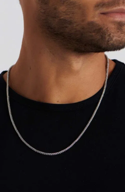 Devata Gender Inclusive Sterling Silver Dragon Bone Round 2.5mm Chain Necklace In Metallic