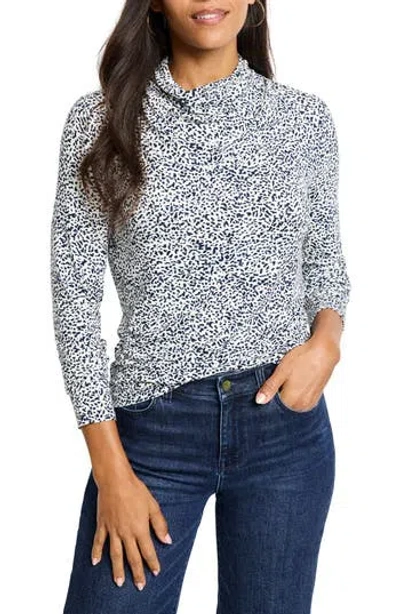 Nic + Zoe Nic+zoe Animal Instinct Draped Neck Long Sleeve Top
