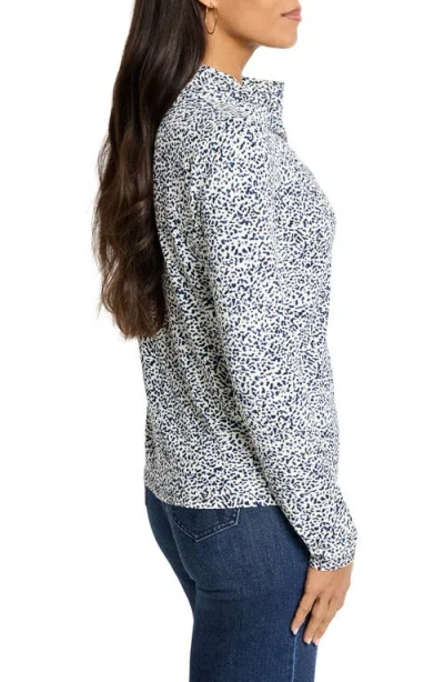 Nic + Zoe Nic+zoe Animal Instinct Draped Neck Long Sleeve Top